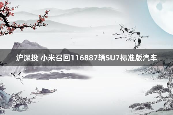 沪深投 小米召回116887辆SU7标准版汽车