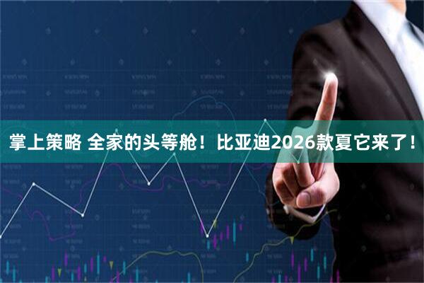 掌上策略 全家的头等舱！比亚迪2026款夏它来了！